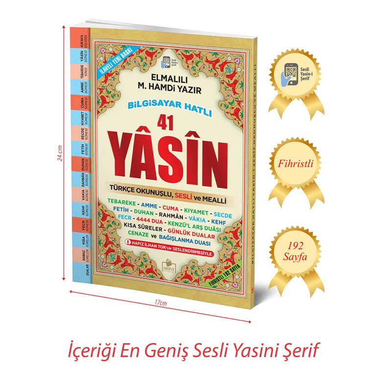 Merve Yayınları Sesli Orta Boy Fihristli Yasin 192 Sayfa 2503 Dr.selman Okumuş Rmzn