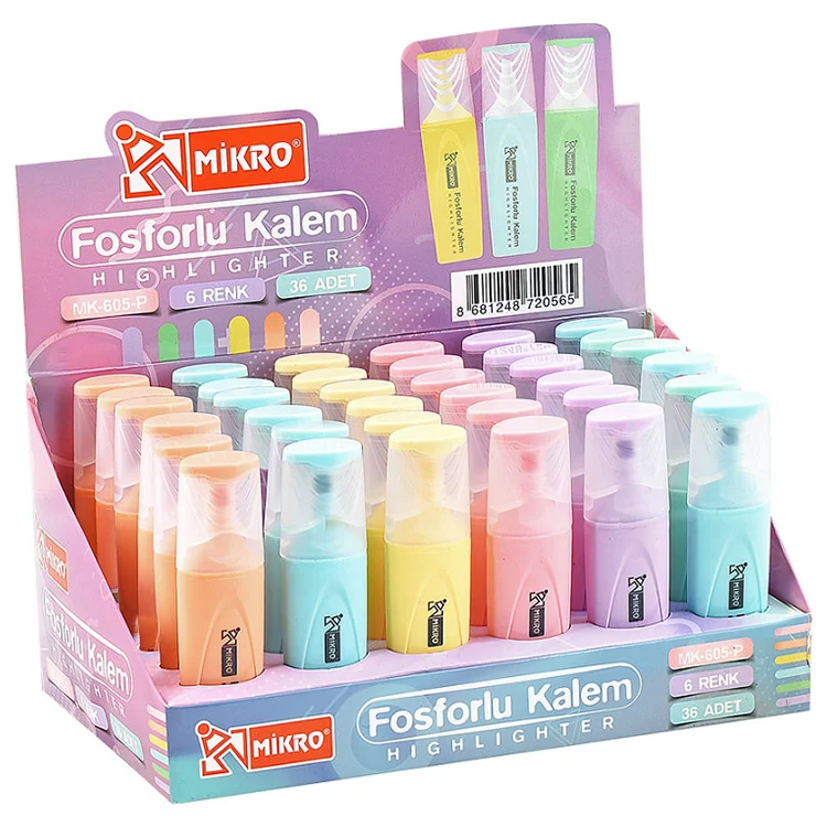 Mikro Fosforlu Kalem Mk-605p-36 Renkli