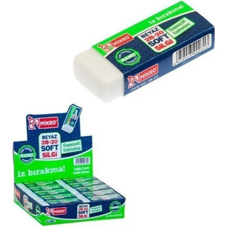 Mikro Silgi 2b-20 Beyaz Nano 20li  Shnk