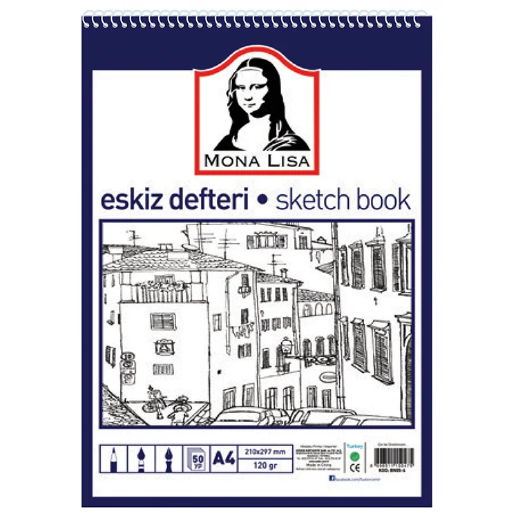 Monalisa Eskiz Defteri A4 120 Gram 50 Yaprak Telli Mn13-4