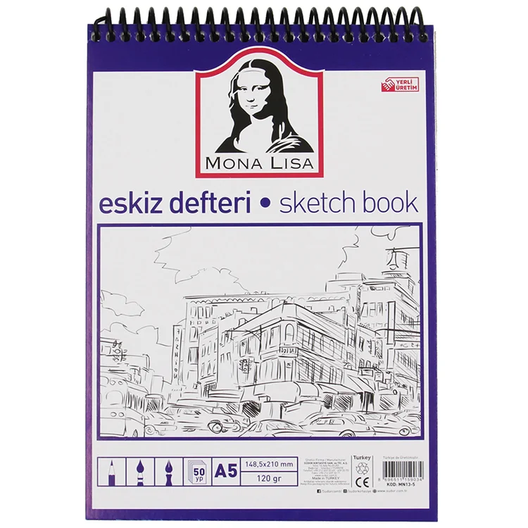 Monalisa Eskiz Defteri A5 120 Gram 50 Yaprak Telli Mn13-5