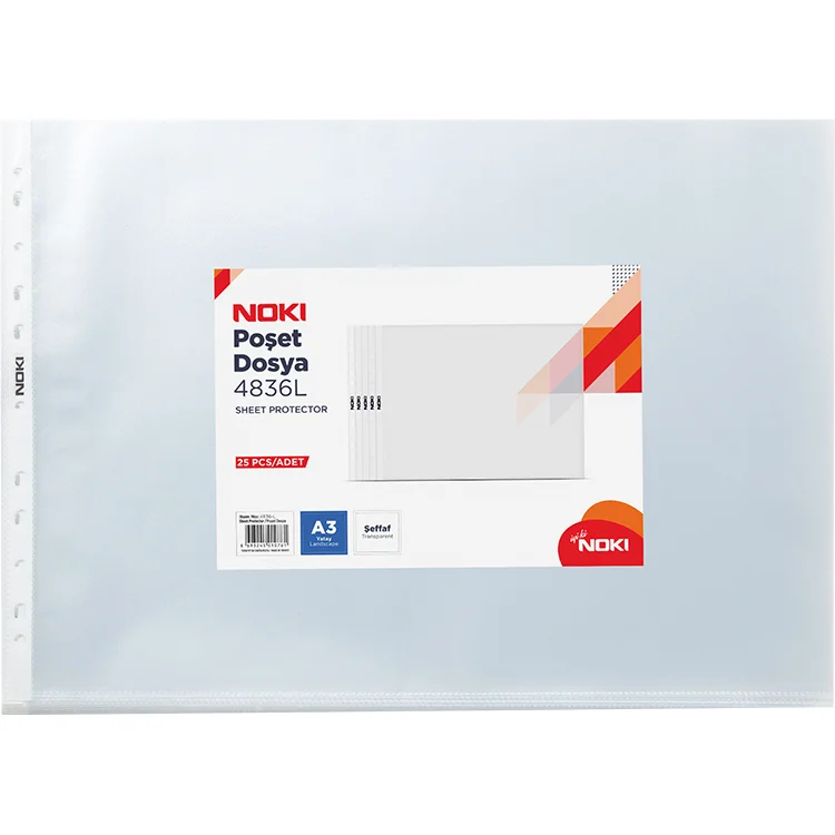 Noki Poşet Dosya A3 Yatay 25li (90 Mıc) 4836-l