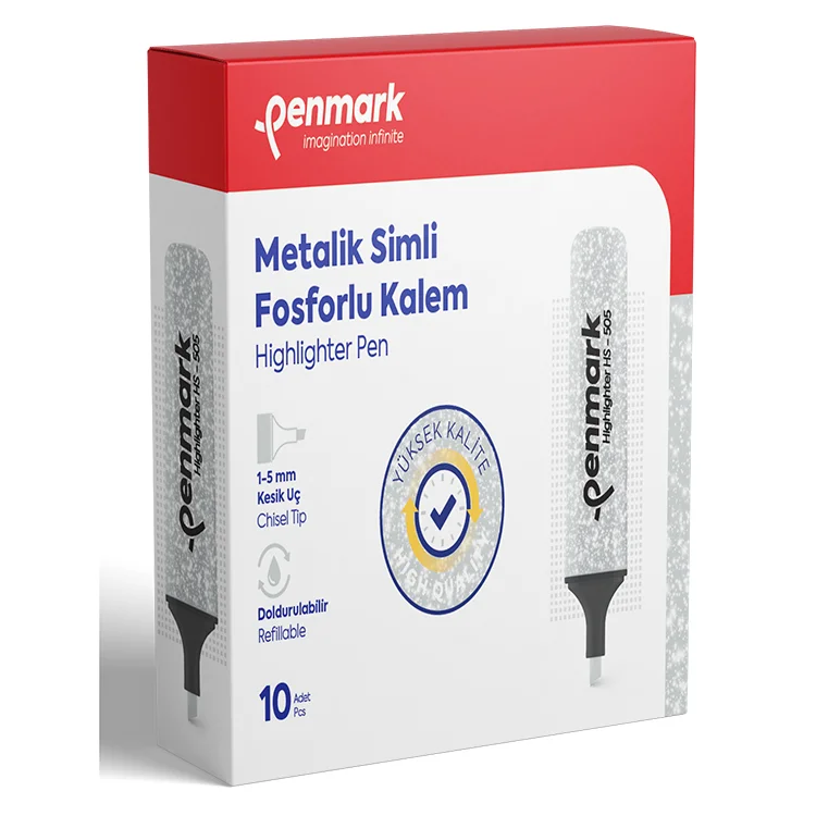 Penmark Fosforlu Kalem Metalik Simli Gümüş Penmarkhs50518