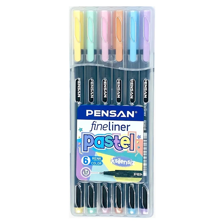 Pensan Fineliner Kalem 6lu Plastik Kutu Pe6200flpst6