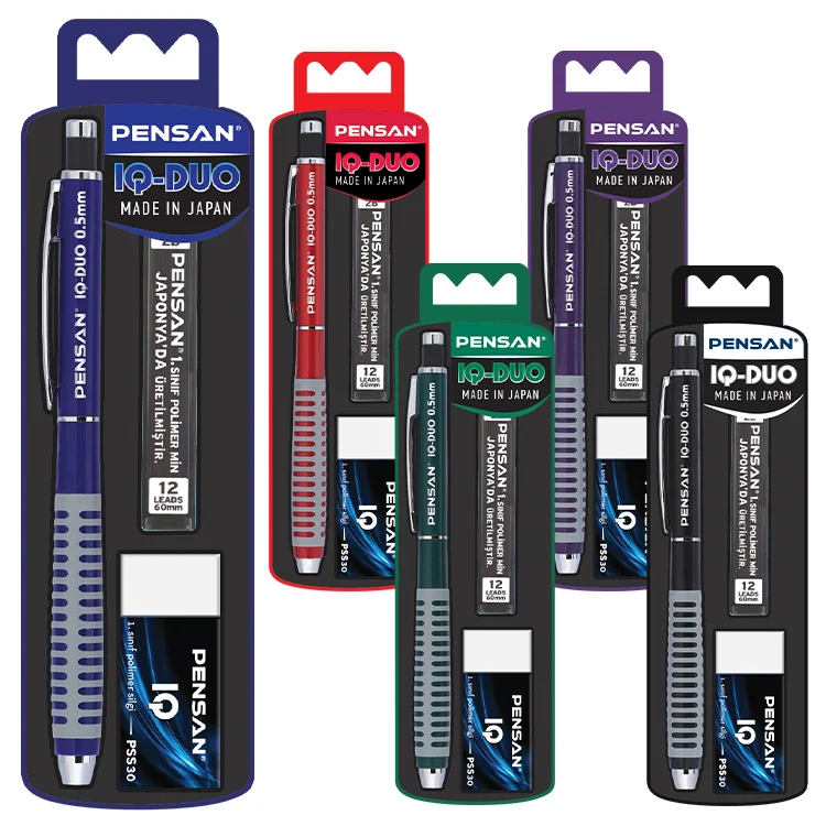 Pensan Iq-duo Versatil Kalme Set Silgi Min Uç 0.7 Karışık Renk 4008