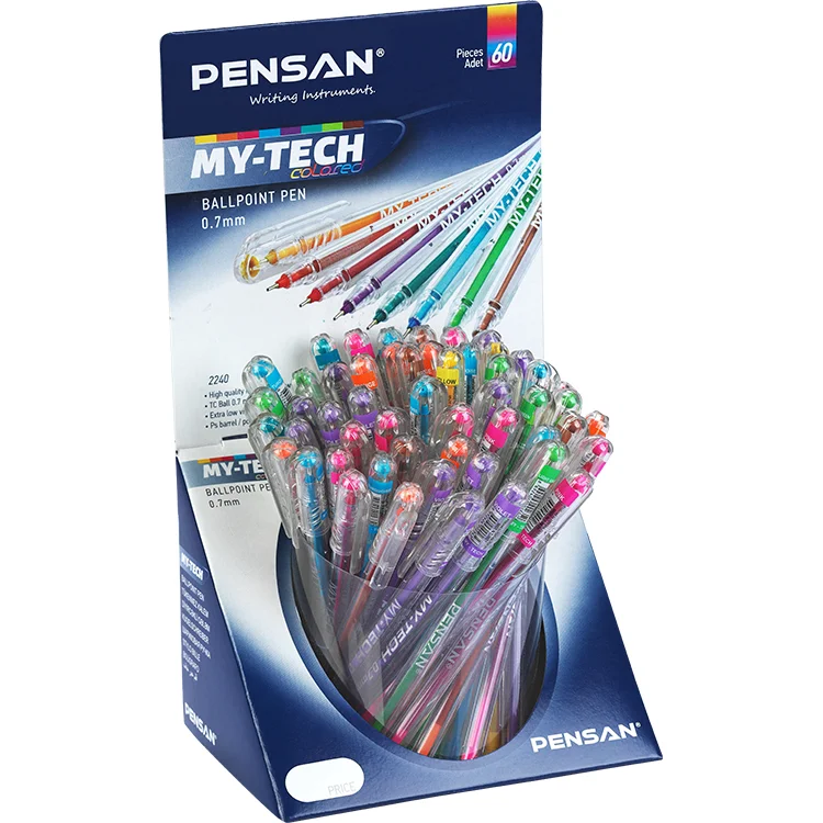 Pensan 0,7 Mm My-tech Tükenmez Kalem Msky 60lı  Stand Pe02240tkmskyst