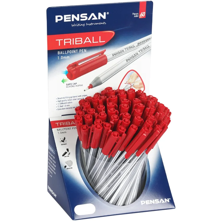 Pensan Triball Tükenmez Kalem Kırmızı 60lı Std 1003