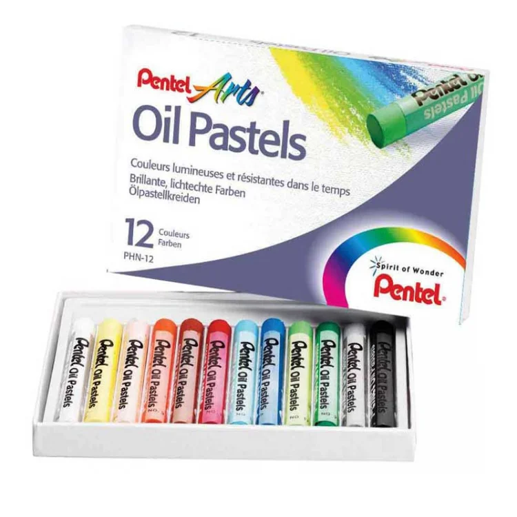 Pentel 12 Renk Yağlı Pastel Boya Phn12