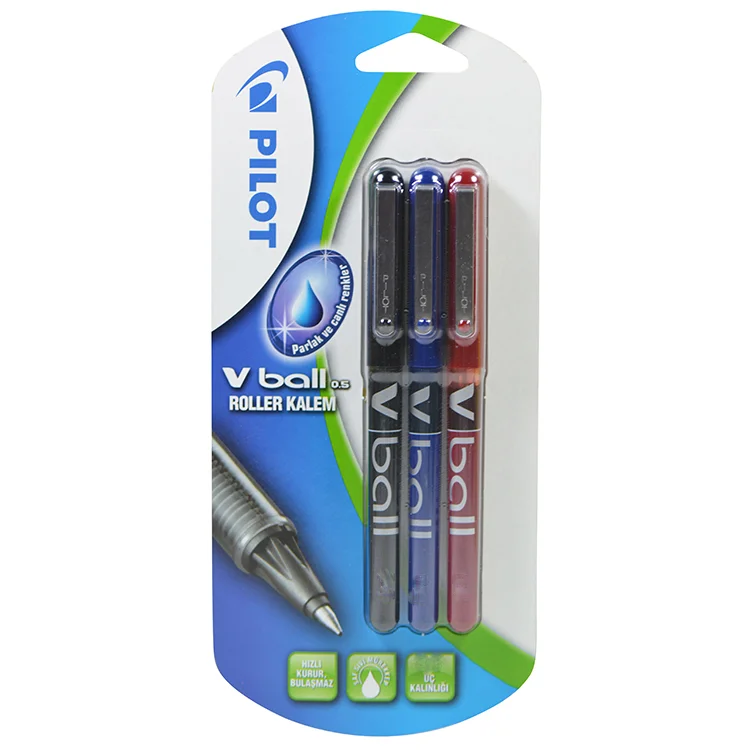 Pilot Q V-ball 1.0 Mm (mavi 2 Adet-siyah 1 Adet) 3lü Bls. Vb10-mms-bl3 40001350
