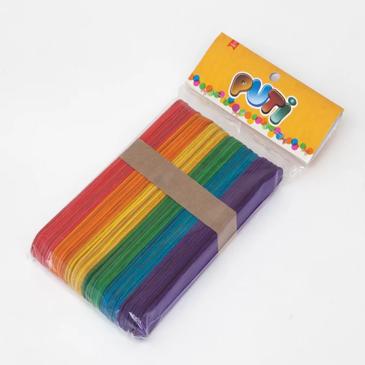 Puti 4605 Ahşap Büyük Dil Çubuğu  Renkli 50l