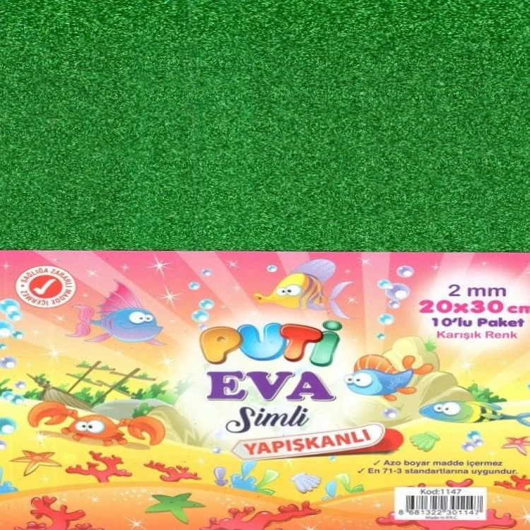 Puti Eva A4 Simli Yapışkanlı 10lu Karışık Renk 1147