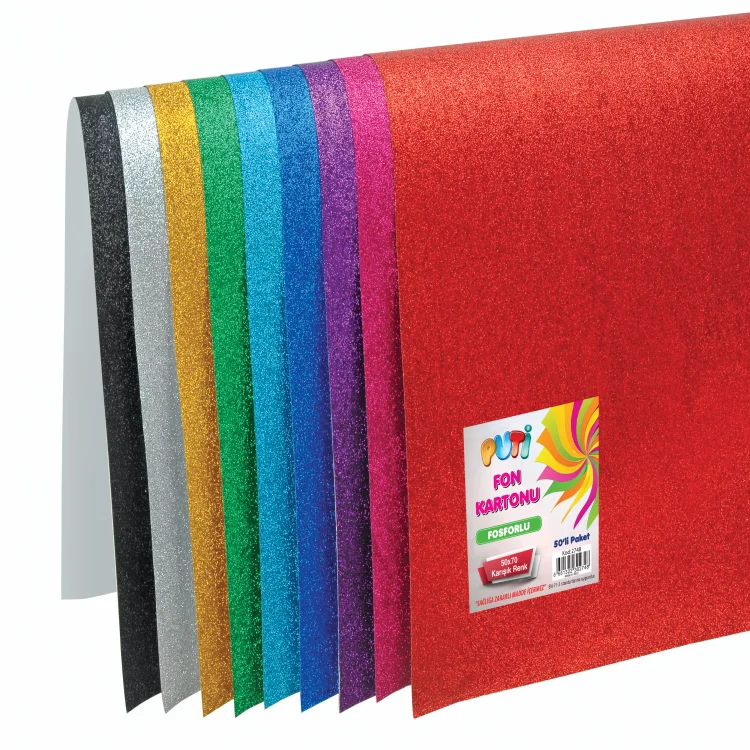 Puti Fon Kartonu 50x70 Simli 10lu Açık Mavi 2465