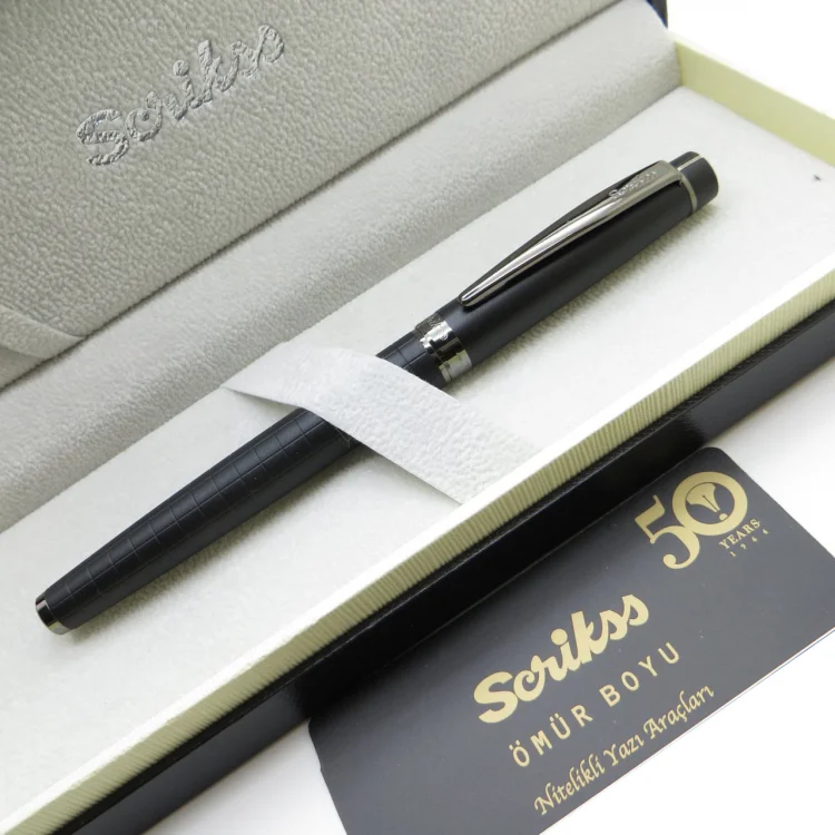 Scrikss Roller Kalem 38 Mat Siyah Lüks Kutuda