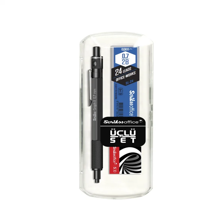 Scrikss Versatil Kalem Graph-x 3lü Set 0.7 Mm Mat Siyah