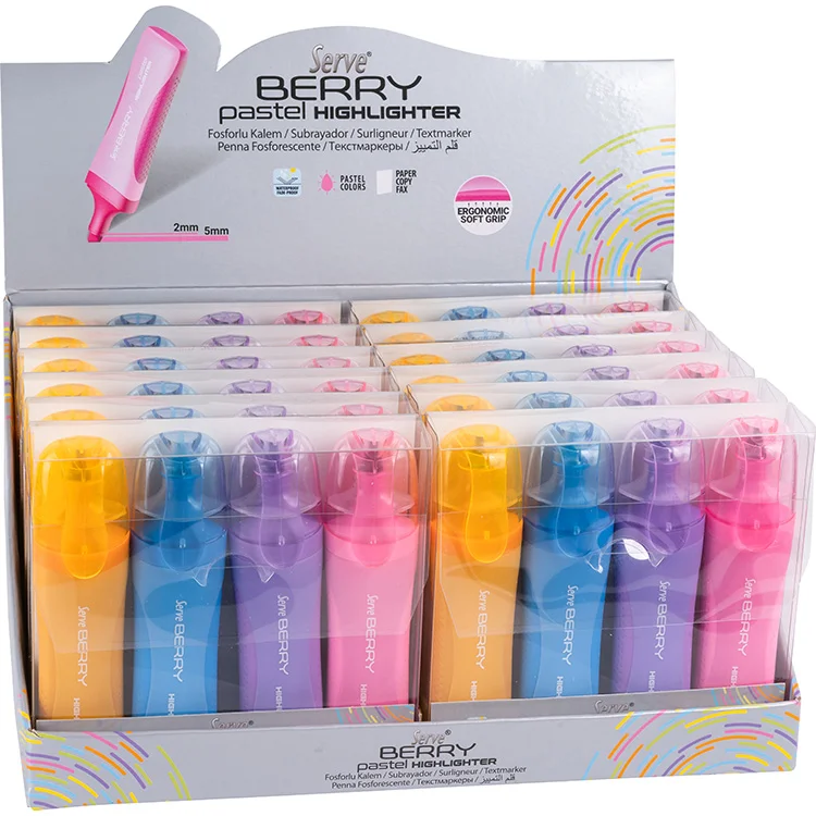 Serve Berry Fosforlu Kalem Pastel 4lü Pet Sv-brfkp4ps