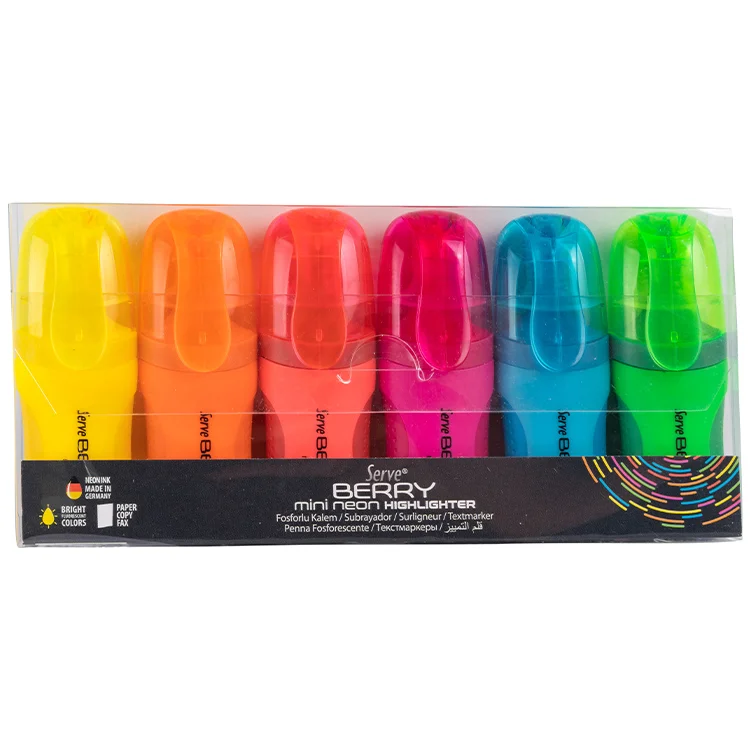 Serve Berry Mini Fosforlu Kalem Neon Set 6li Sv-brmfkp6fr