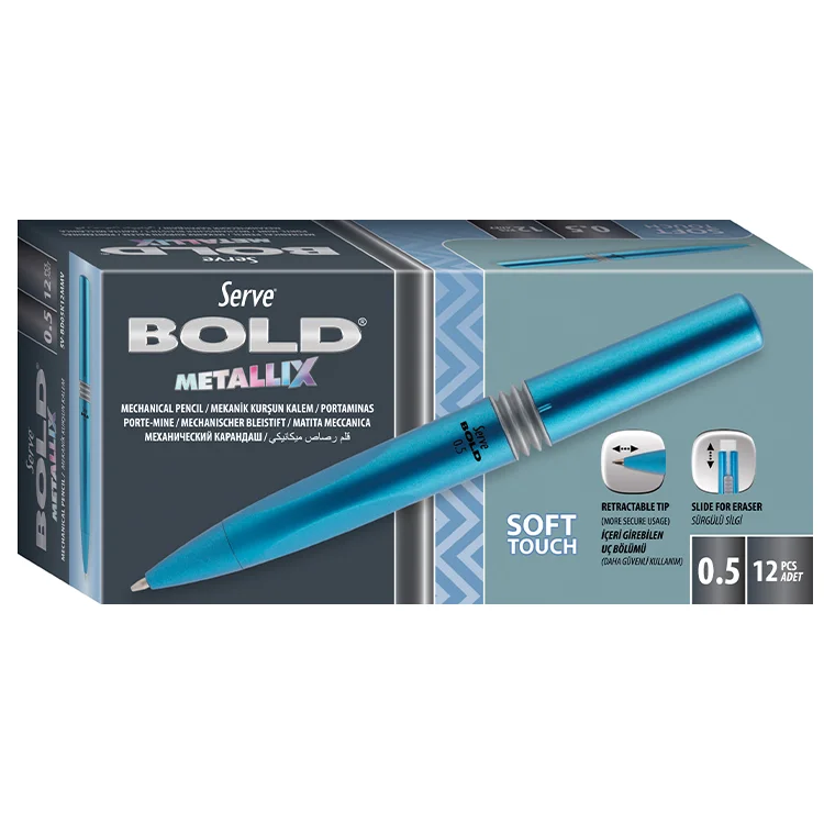 Serve Bold Versatil Kalem 0.5 Mm Metalik Mavi Sv-bd05