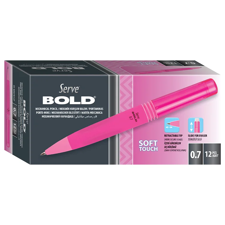 Serve Bold Versatil Kalem 0.7 Mm Pembe Sv-bol-07-p180301