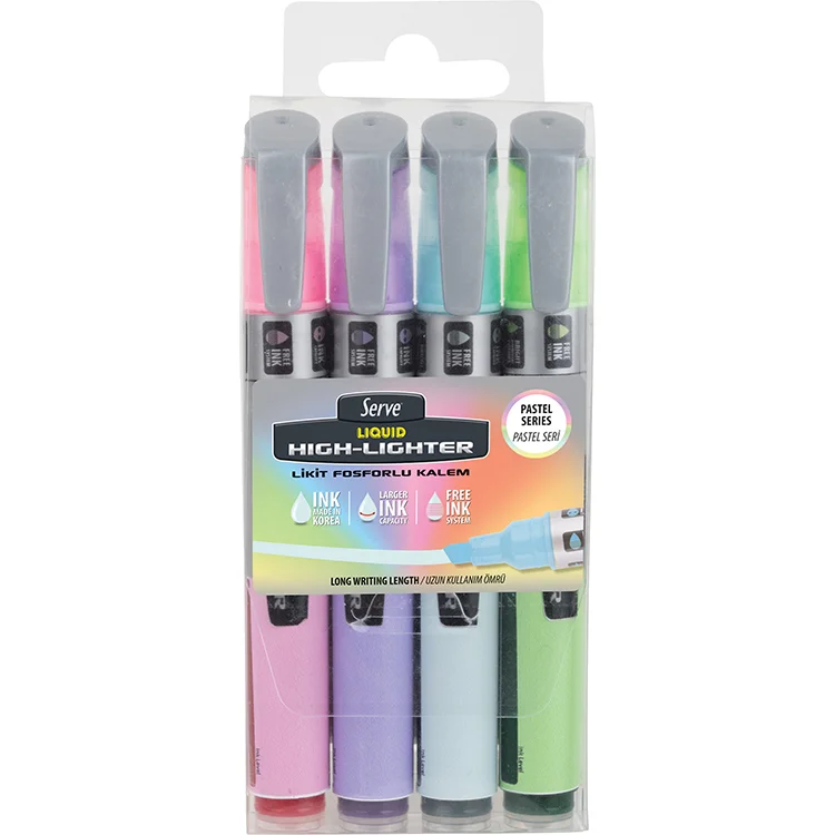 Serve Likit Fosforlu Kalem Pastel 4lü Sv-lktfpb4krpb