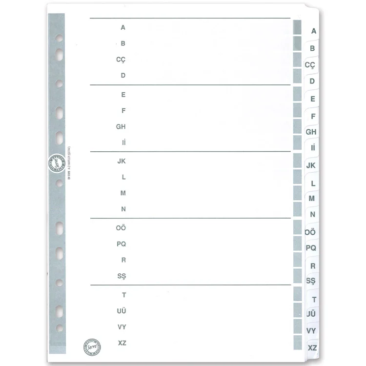 Serve Sv-5328 Seperatör A-z Alfabetik