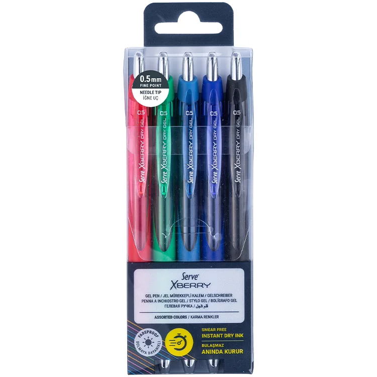 Serve Xberry Jel Kalem 0.5 Mm İğne Uç 5li Sv-xbrgelı0.5b5krpa
