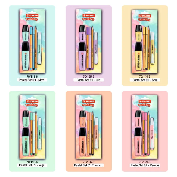 Stabilo Tek Renk Pastel Set 6lı Turuncu 70/126-6 30022834