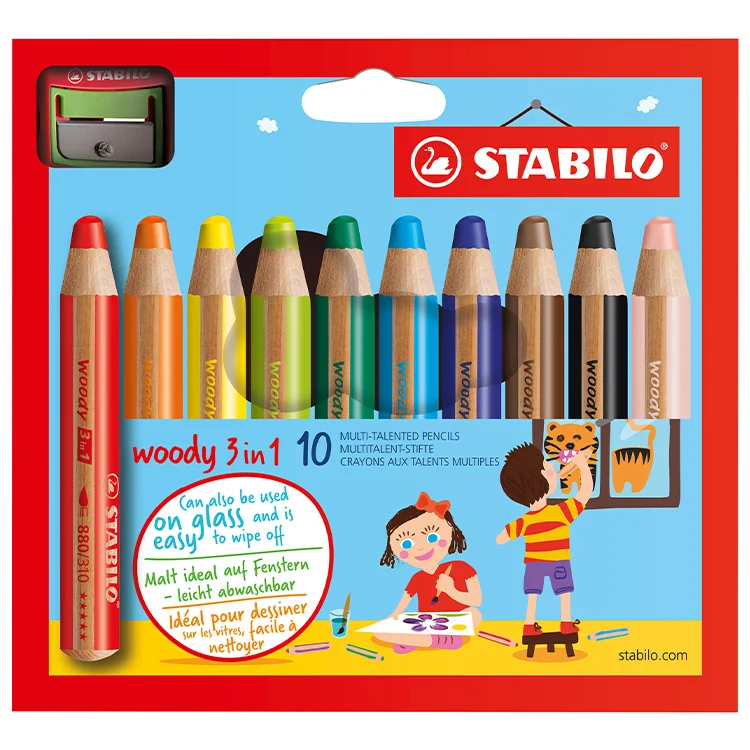 Stabilo Woody 3 İn1 10 Renk +kalemtraş 880/10-2 - 51005513