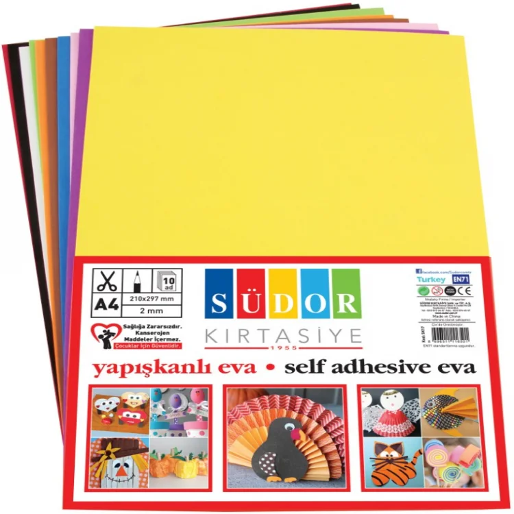 Südor Eva Yapışkanlı A4 2 Mm 10 Renk Sk-17