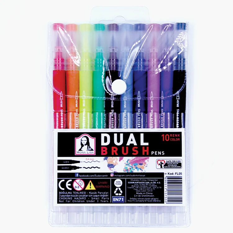 Südor Fl05 Monalisa Dual Fineliner+brush 10 Renk Set