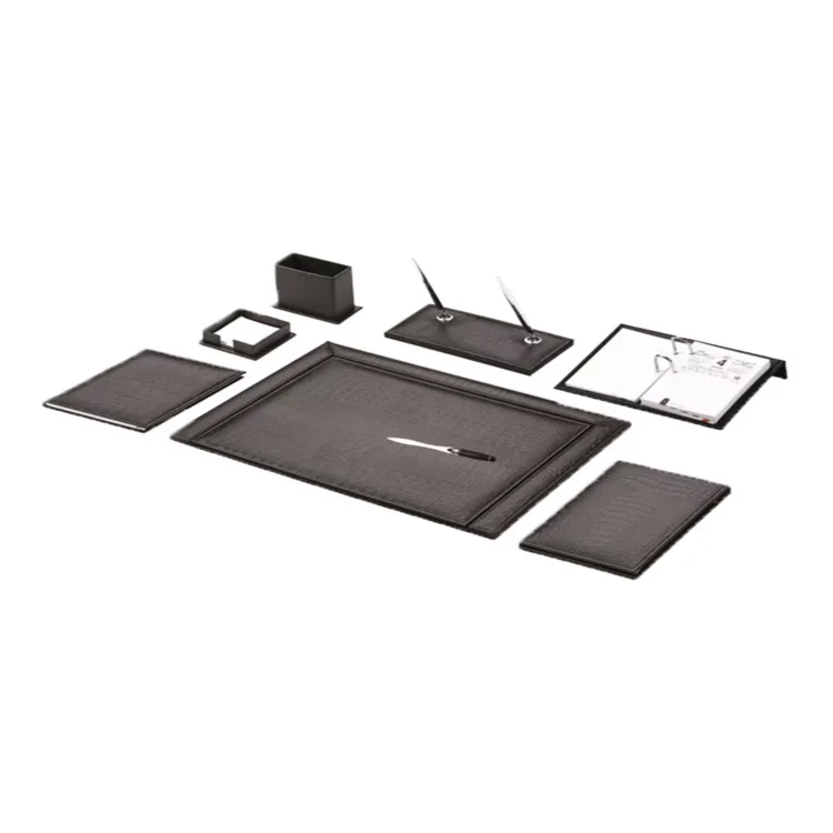 Gülpaş Sümen Takımı Lüks Deri 11 Parça Çerçeveli Krokodil Siyah 915