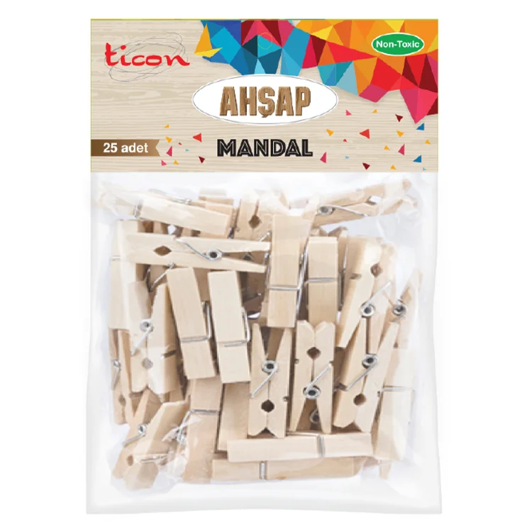 Ticon Mandal 45*7 Ahşap Büyük Boy 25li Naturel 328583