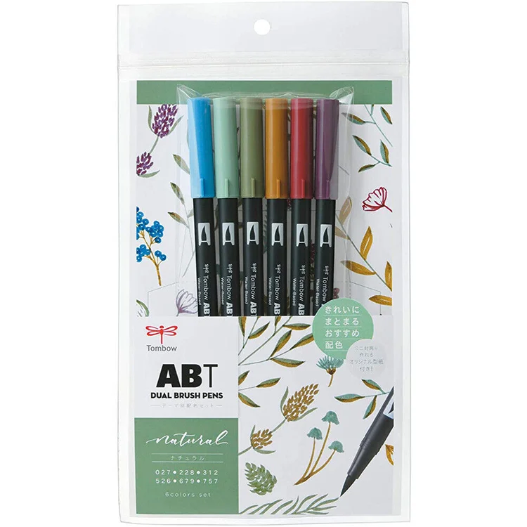 Tombow Ab-t Dual Brush Pen Grafik Kalemi Seti Doğal Renkler 6 Renk Lv-t-ab-t6cnt