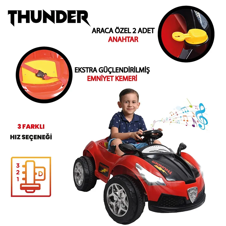 Uj Toys Thunter Akülü Araba 12 V Işıklı