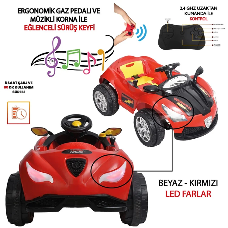 Uj Toys Thunter Akülü Araba 12 V Işıklı