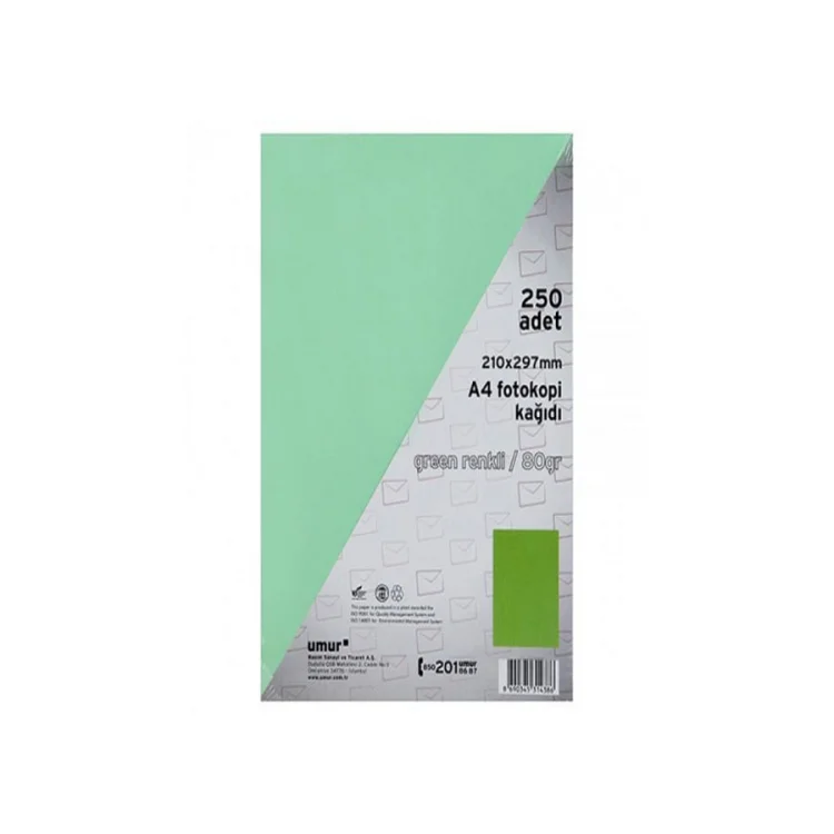 Umur A4 Renkli Fotokopi Kağıdı 250li Green 30009257