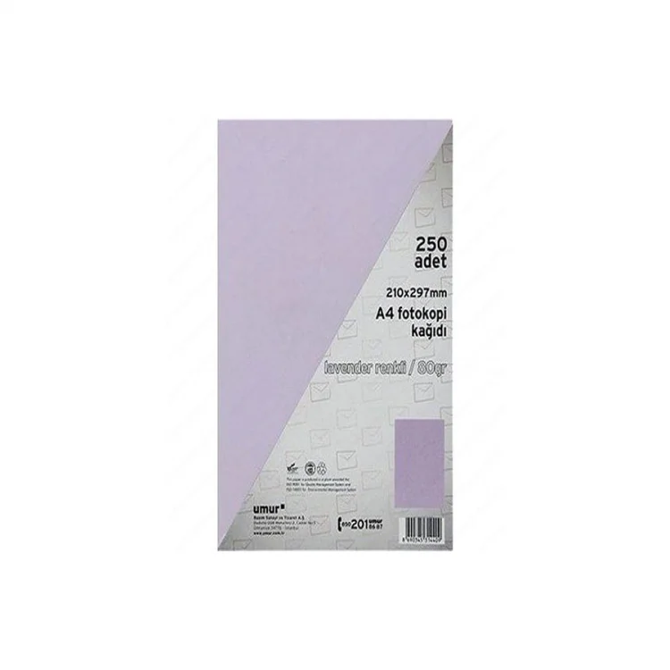 Umur A4 Renkli Fotokopi Kağıdı 250li Lavender 30009262