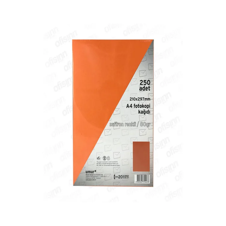 Umur A4 Renkli Fotokopi Kağıdı 250li Saffron 30009260