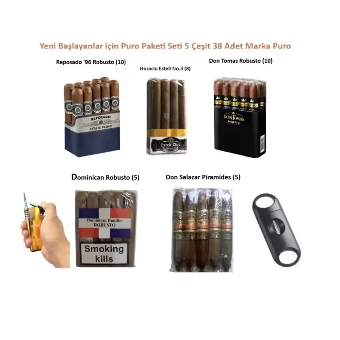 Yeni Başlayanlar için Robusto Puro Paketi Seti 5 Çeşit 38 Adet