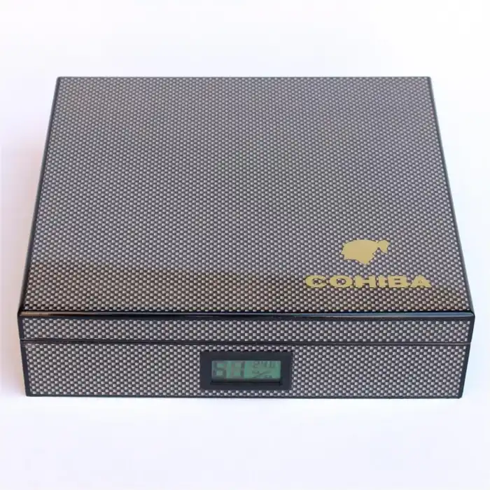 Cohiba Karbon Desenli Humidor Puro Kutusu