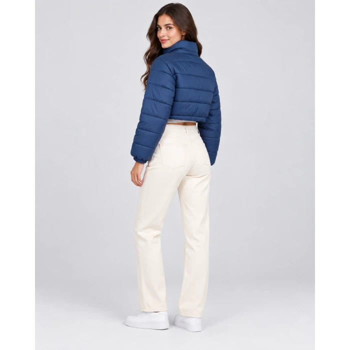 Nora Dik Yaka Crop Şişme Mont
