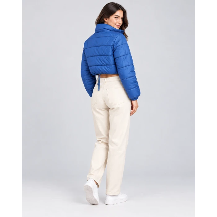 Nora Dik Yaka Crop Şişme Mont