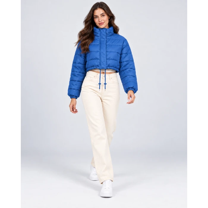 Nora Dik Yaka Crop Şişme Mont