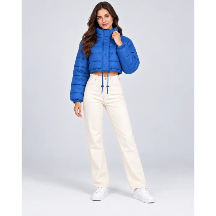 Nora Dik Yaka Crop Şişme Mont
