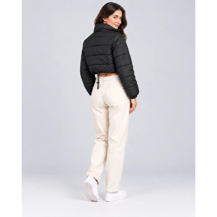 Nora Dik Yaka Crop Şişme Mont