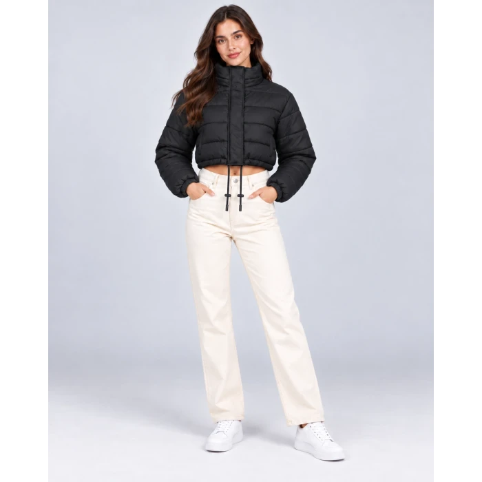 Nora Dik Yaka Crop Şişme Mont