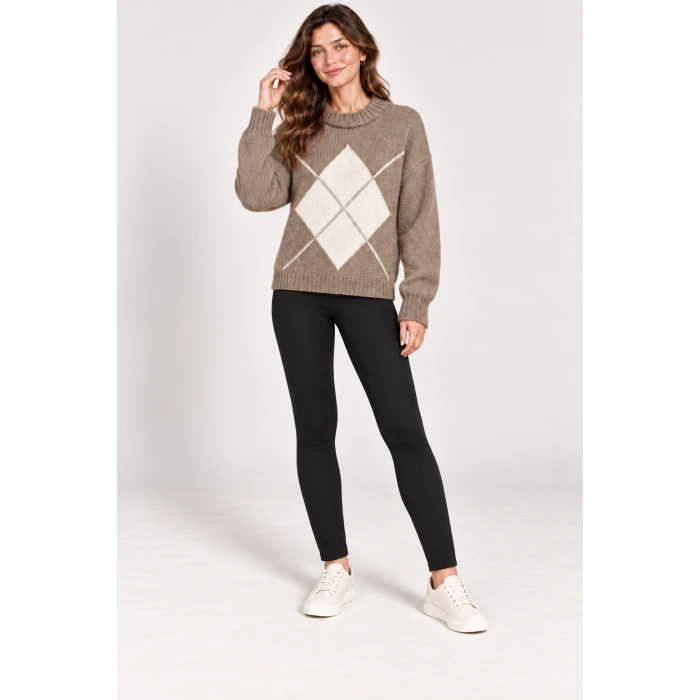 Lavin Baklava Desenli Oversize Triko Tunik