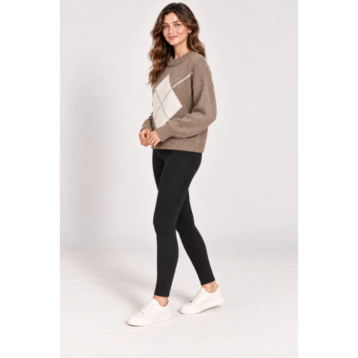 Lavin Baklava Desenli Oversize Triko Tunik