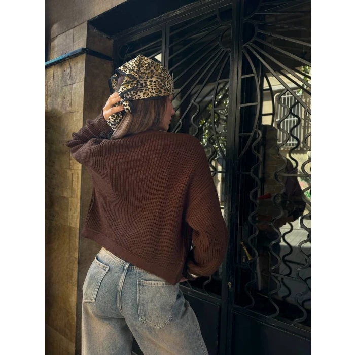 Lara Açık Ön Crop Triko Hırka