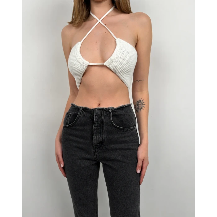 Mira Püskül Bel Detaylı Mom Jean
