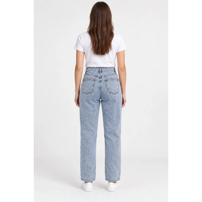 Çapraz Bel Detaylı Yüksek Bel Straight Jean